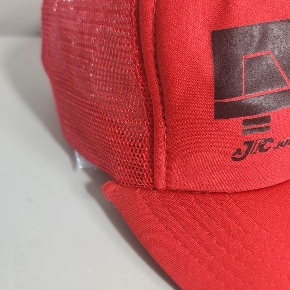 Vintage Dallas Mavis Juniper Transportation Red Snapback Trucker Hat - Picture 4 of 9